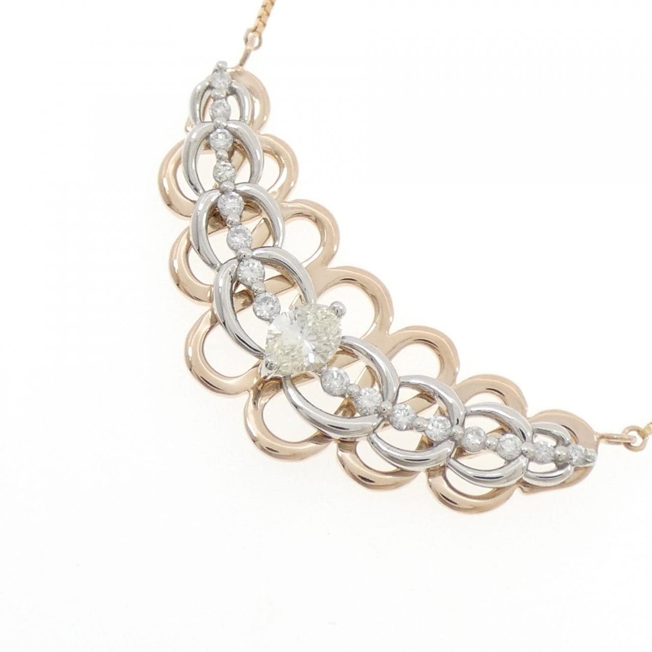 K18PG/PT900 ダイヤモンド ネックレス 0.320CT