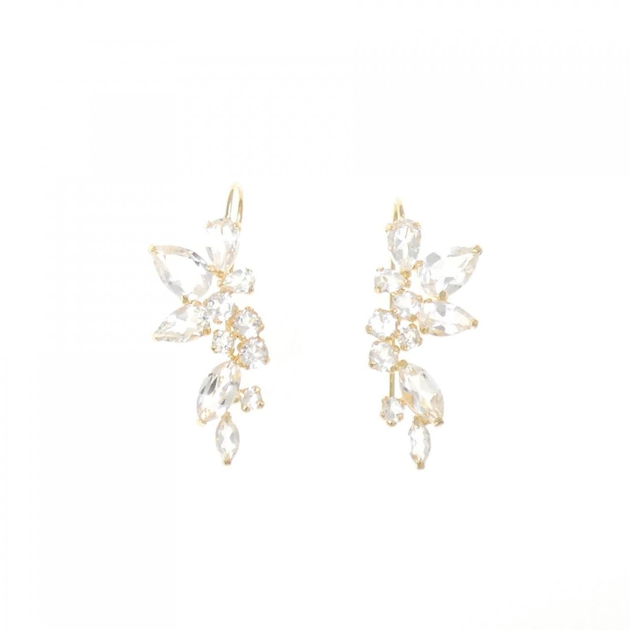 K18YG ホワイトトパーズ ピアス