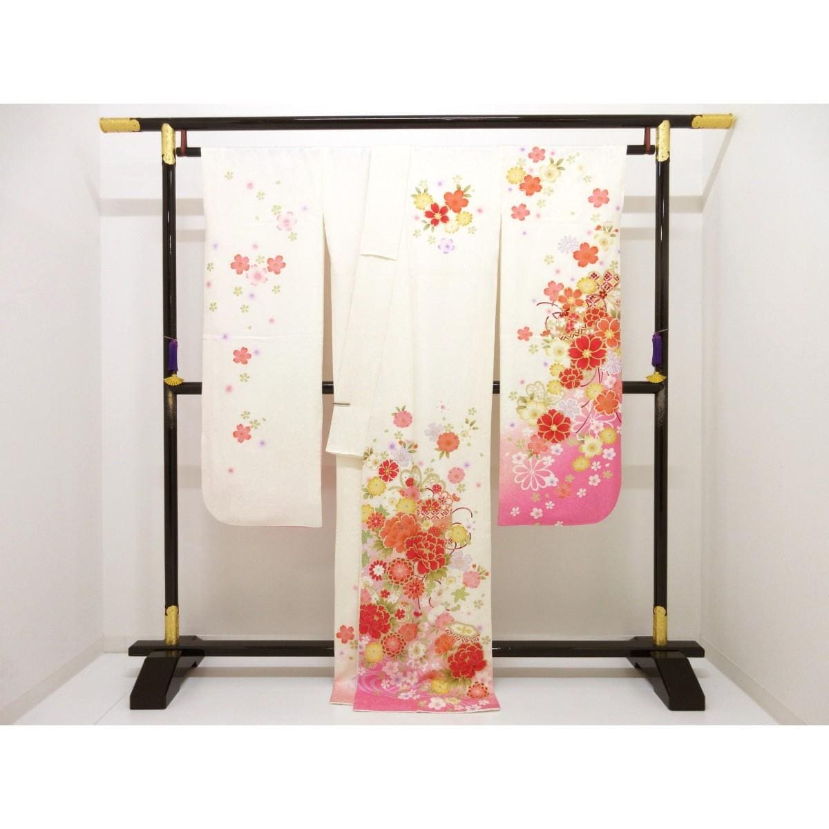 振袖　友禅金彩加工　ボカシ染