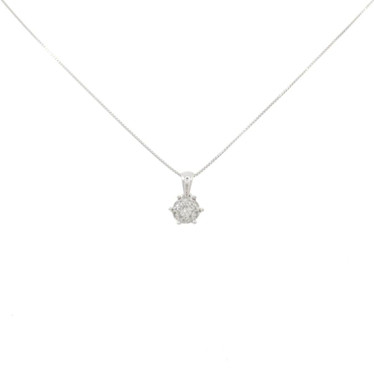 750WG/K18WG ダイヤモンド ネックレス 0.17CT