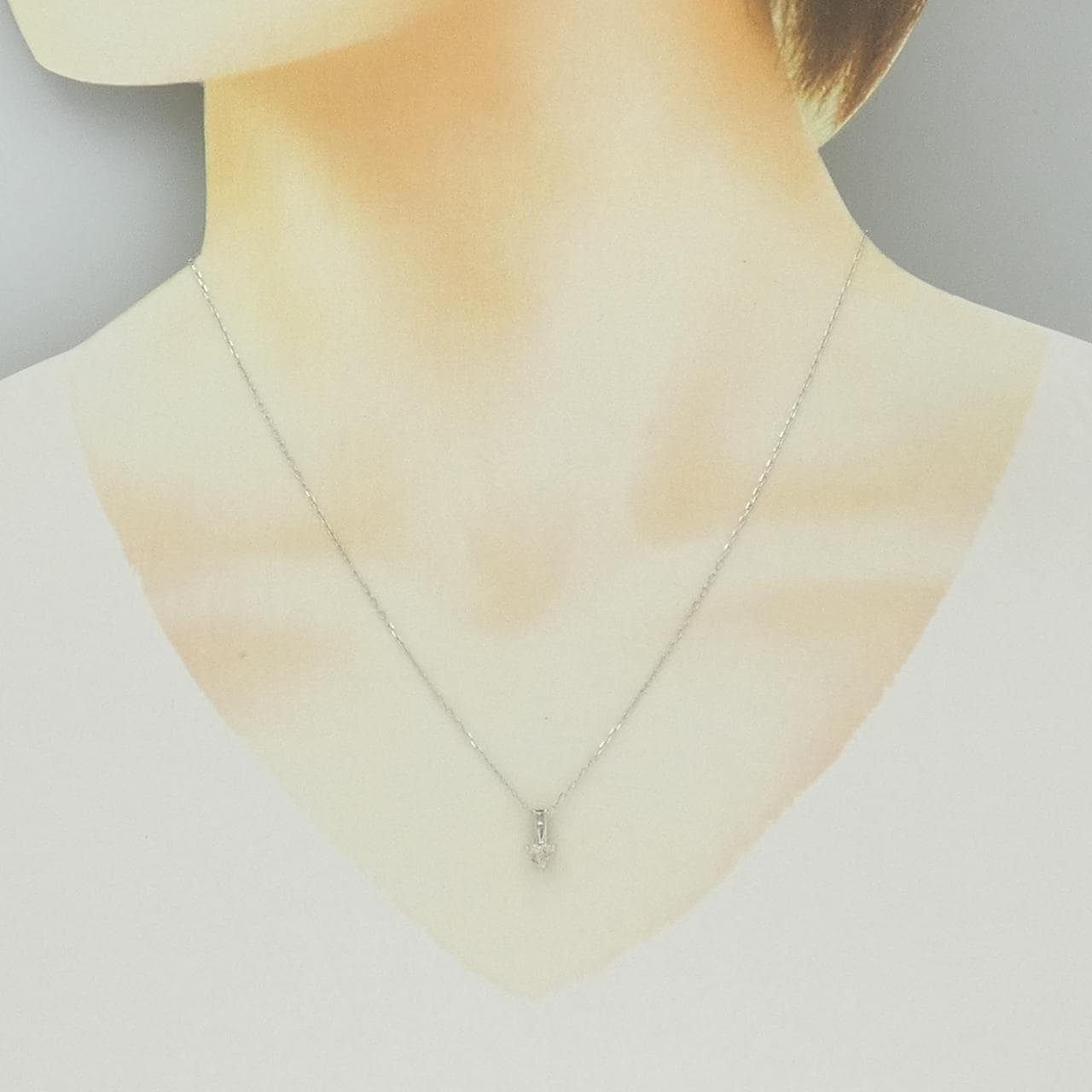 K18WG ダイヤモンド ネックレス 0.21CT