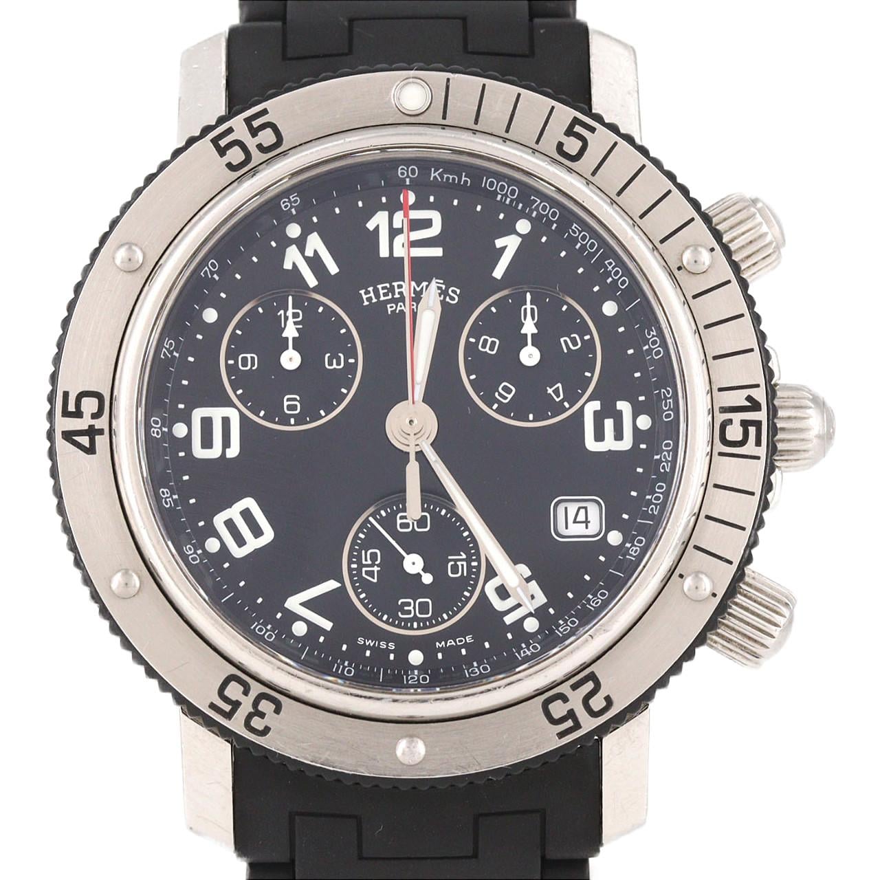 【ノーメンテナンス還元価格】エルメス クリッパーダイバークロノグラフ CL2.915 SSxラバー クォーツ