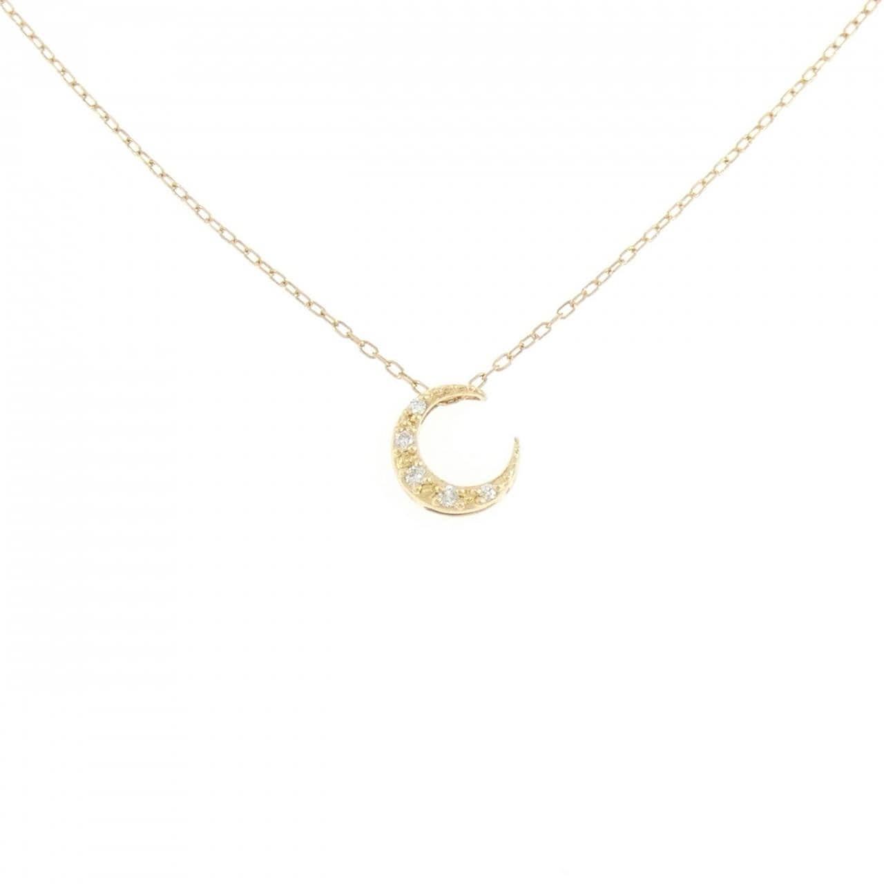 K18YG ムーン ダイヤモンド ネックレス 0.04CT