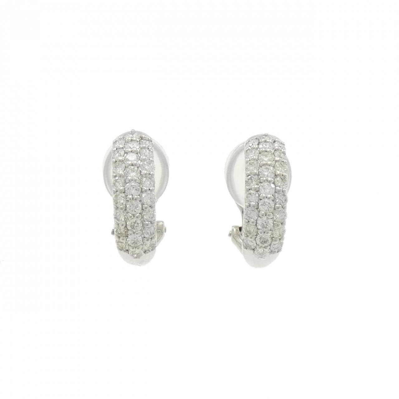 K18WG パヴェ ダイヤモンド ピアス/イヤリング 1.00CT