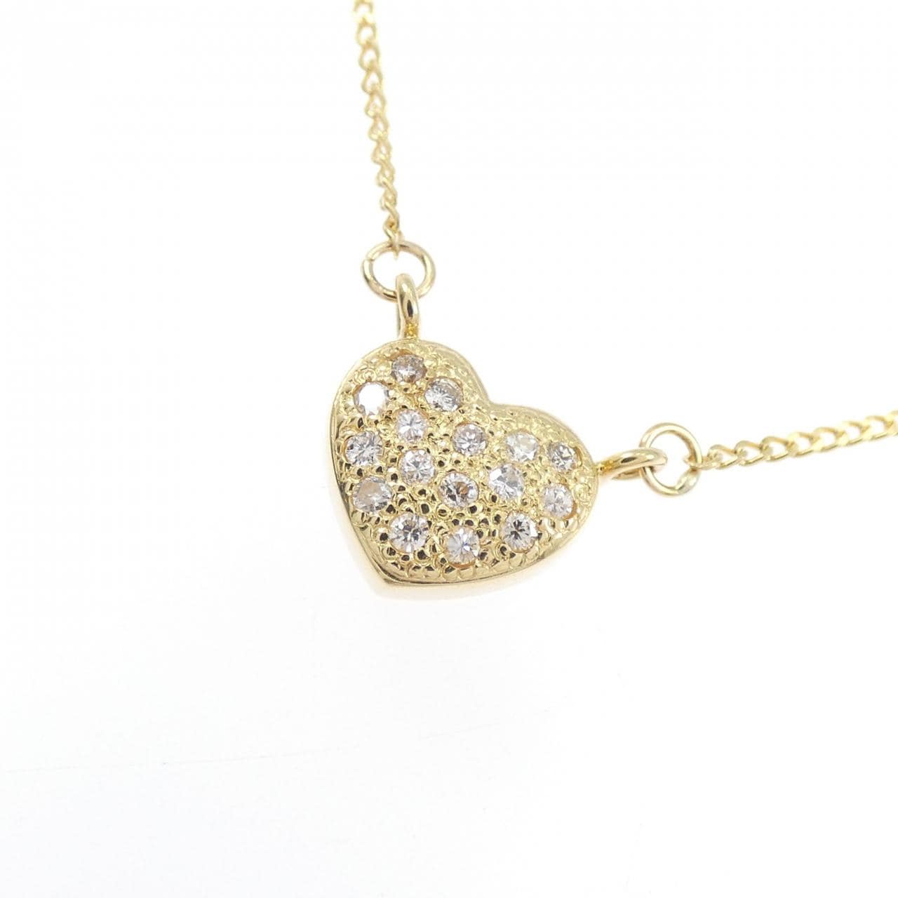 K18YG ハート ダイヤモンド ネックレス