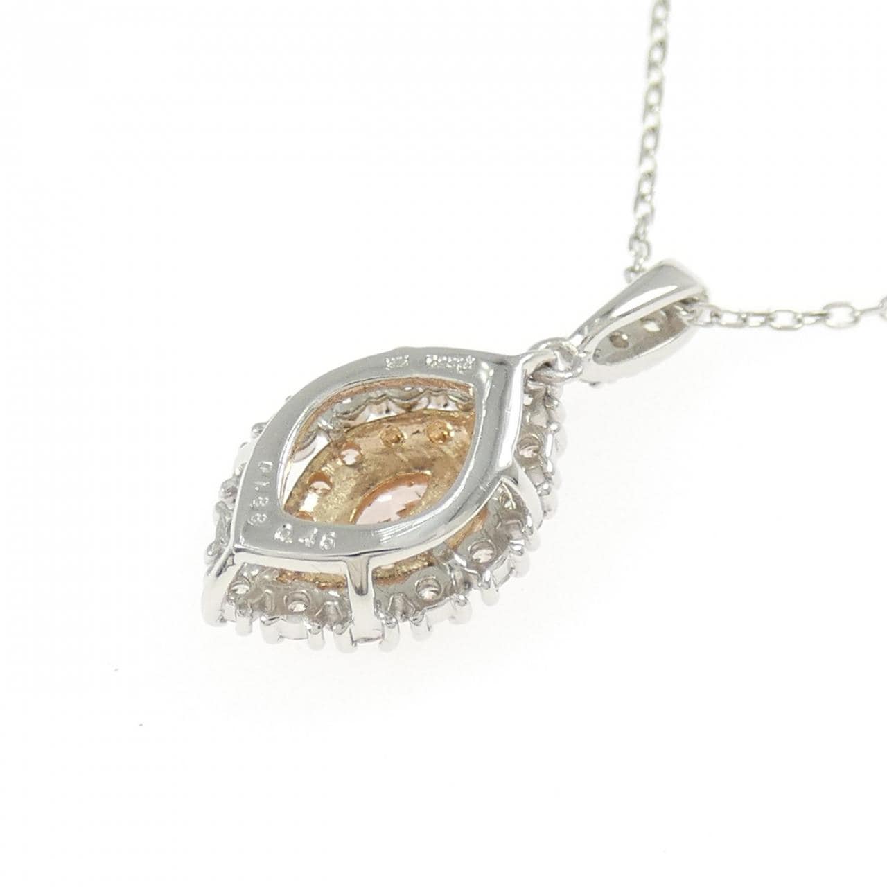 PT950/K18PG/PT850 ダイヤモンド ネックレス 0.188CT FLOP I1 マーキスカット