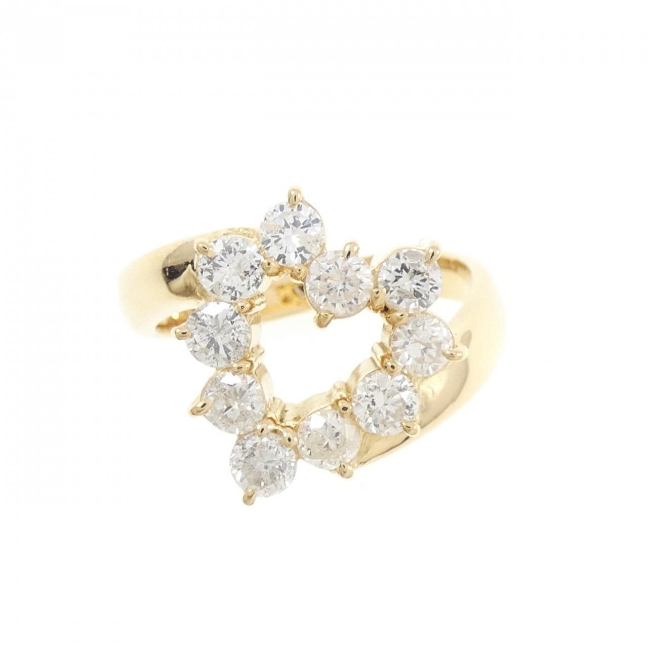 K18YG ハート ダイヤモンド リング 1.00CT
