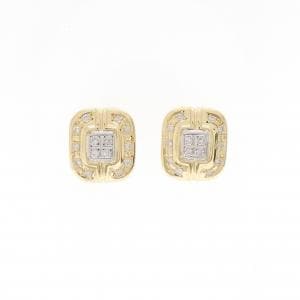 K18YG/PT850 ダイヤモンド ピアス 0.18CT