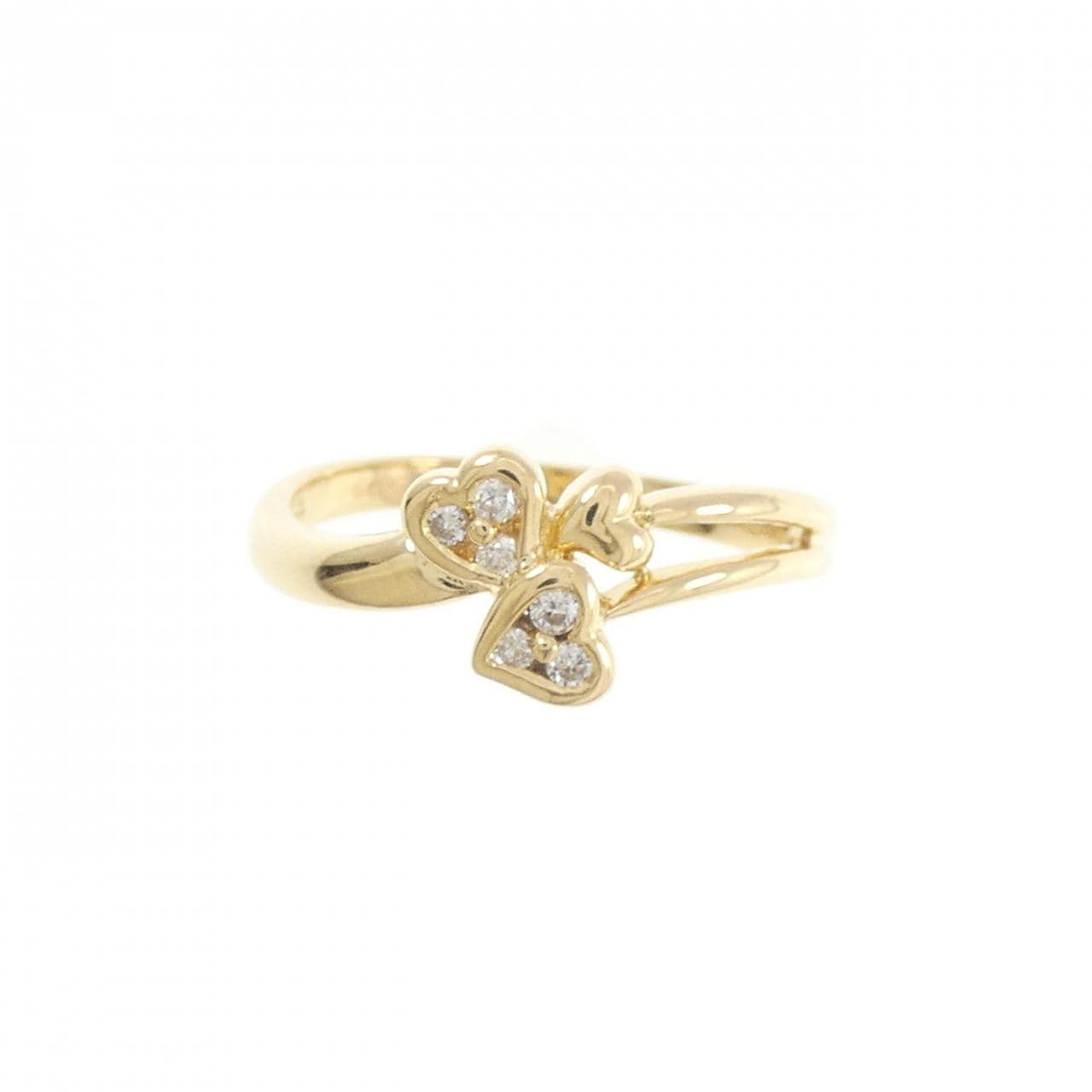 K18YG ハート ダイヤモンド リング 0.09CT