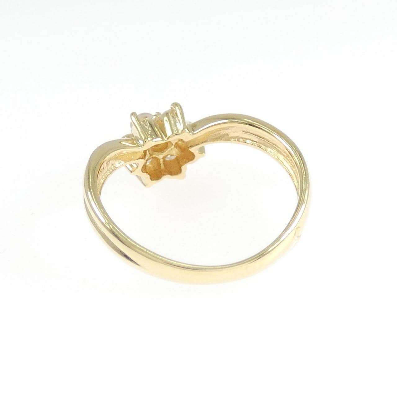 K18YG フラワー ダイヤモンド リング 0.30CT
