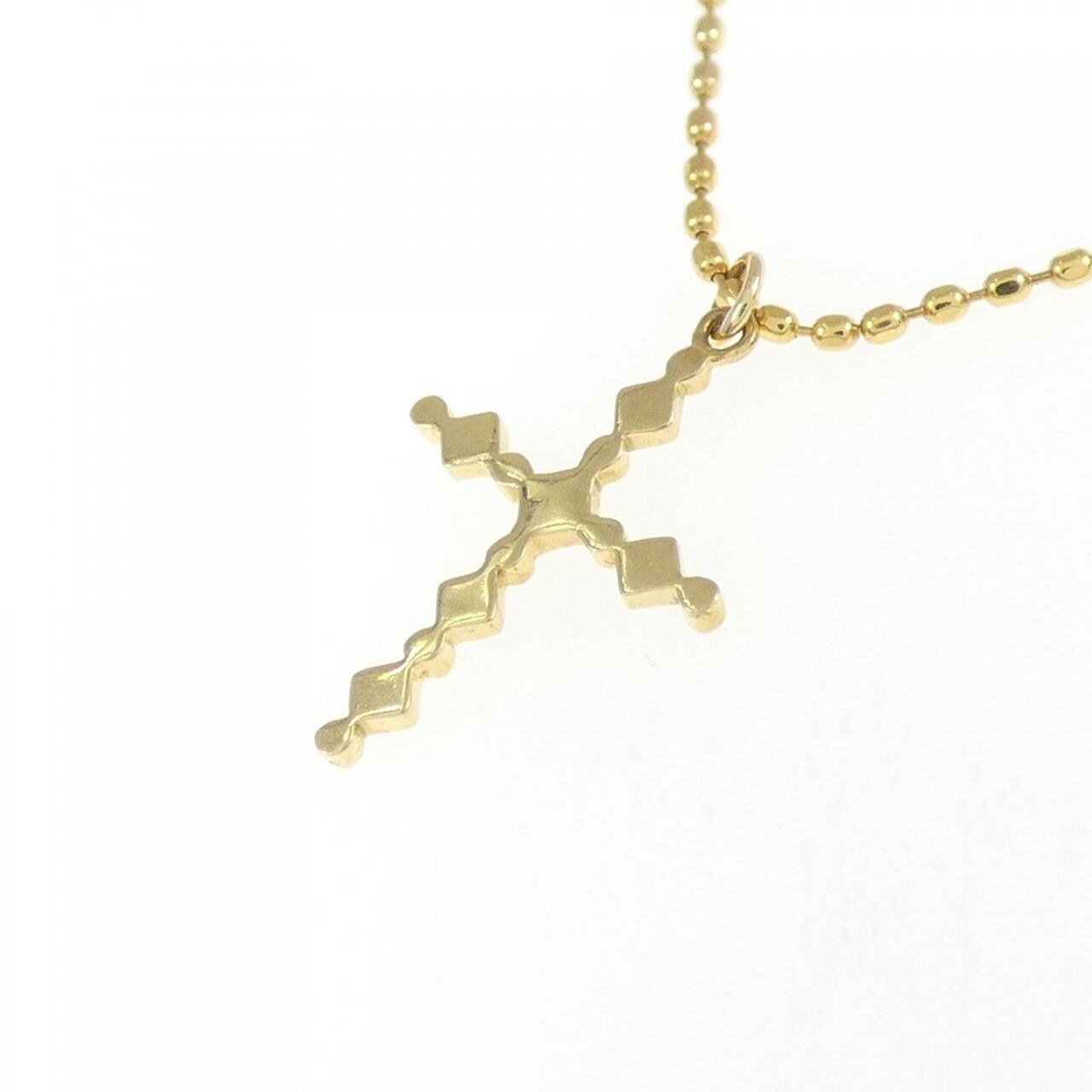 K18YG cross Diamond necklace