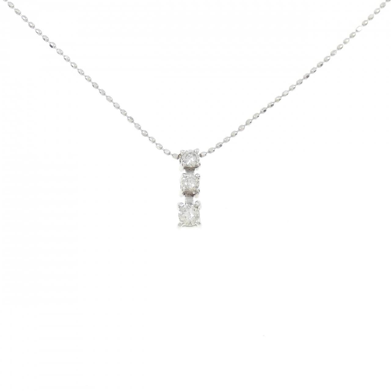K18WG ダイヤモンド ネックレス 0.20CT