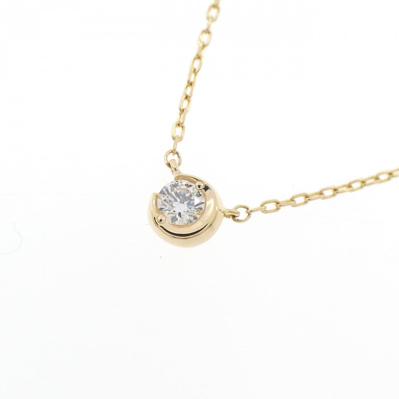 スタージュエリー ムーンセッティング ネックレス 0.04CT