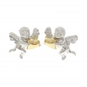 K18WG/K14WG/K18YG エンジェル ダイヤモンド ピアス 0.106CT