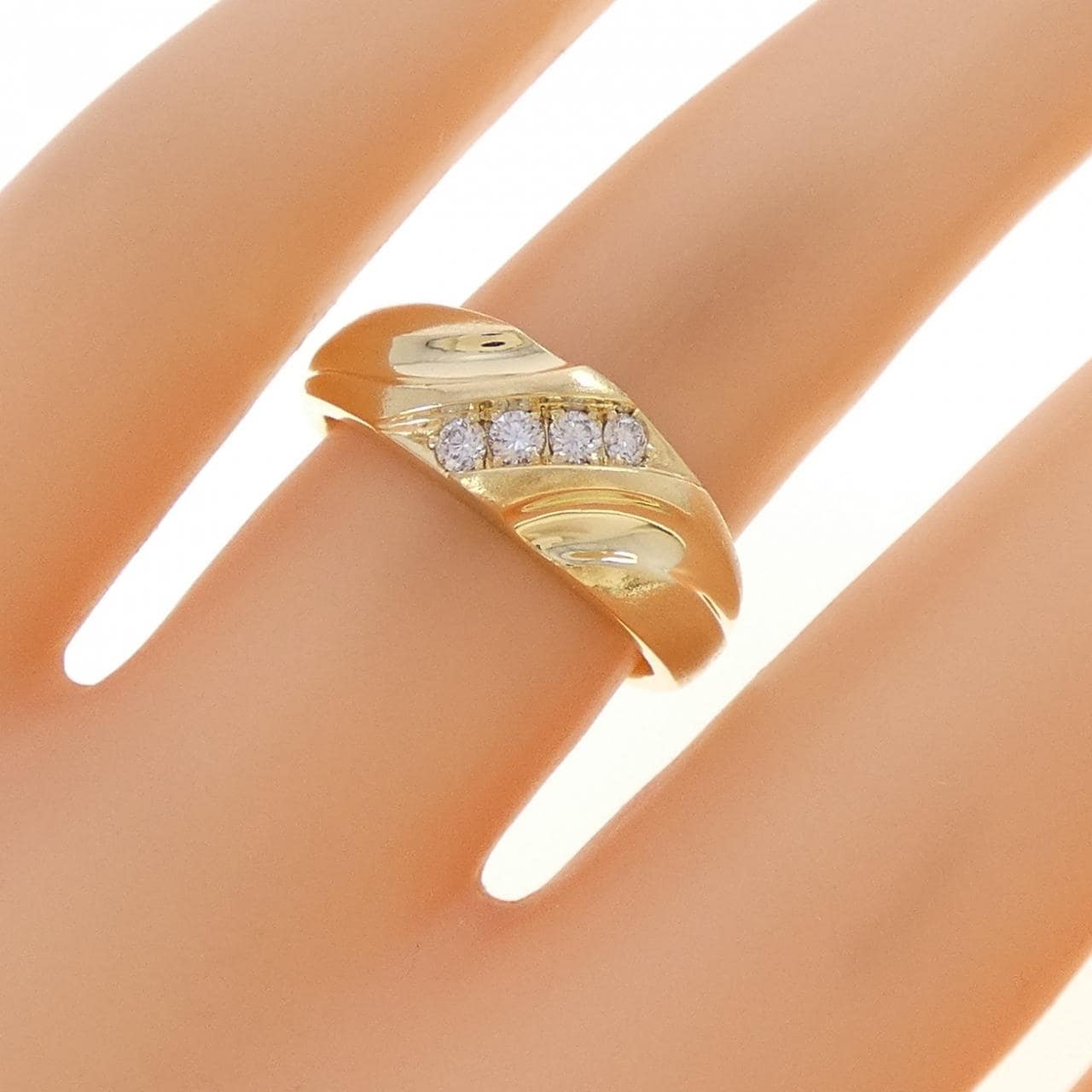 K18YG ダイヤモンド リング 0.12CT