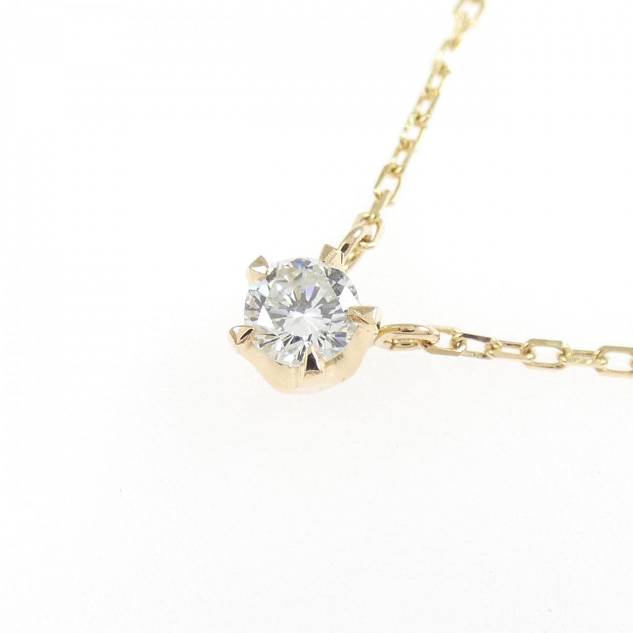 K18YG ソリティア ダイヤモンド ネックレス 0.17CT