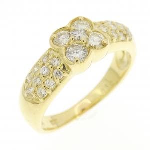K18YG フラワー ダイヤモンド リング 0.50CT