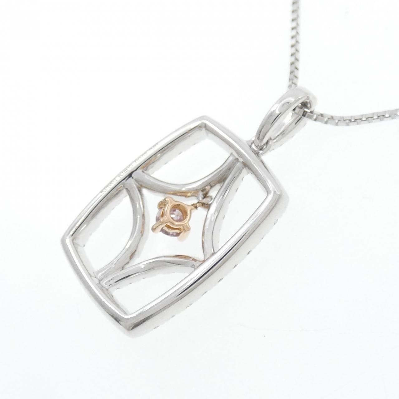 K18WG/K18PG ピンクダイヤモンド ネックレス 0.07CT