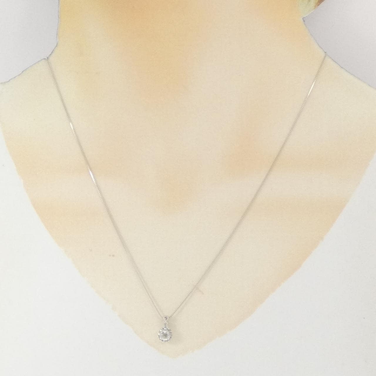 K18WG ダイヤモンド ネックレス 0.15CT