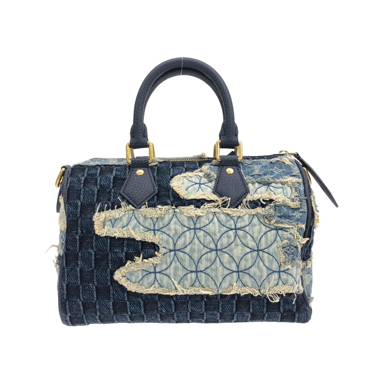 ルイヴィトン デニム ボロ ランドスケープ スピーディ バンドリエール 25cm M15276 ボストンバッグ