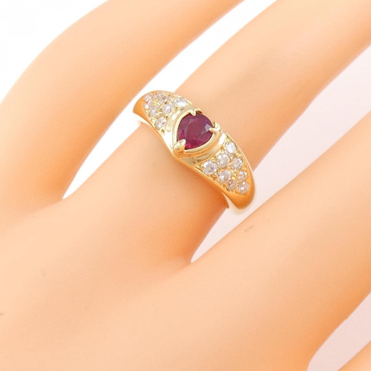 K18YG ruby ring 0.45CT