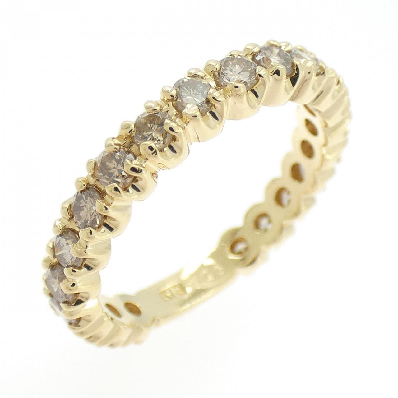 K18YG ハーフエタニティ ダイヤモンド リング 1.00CT