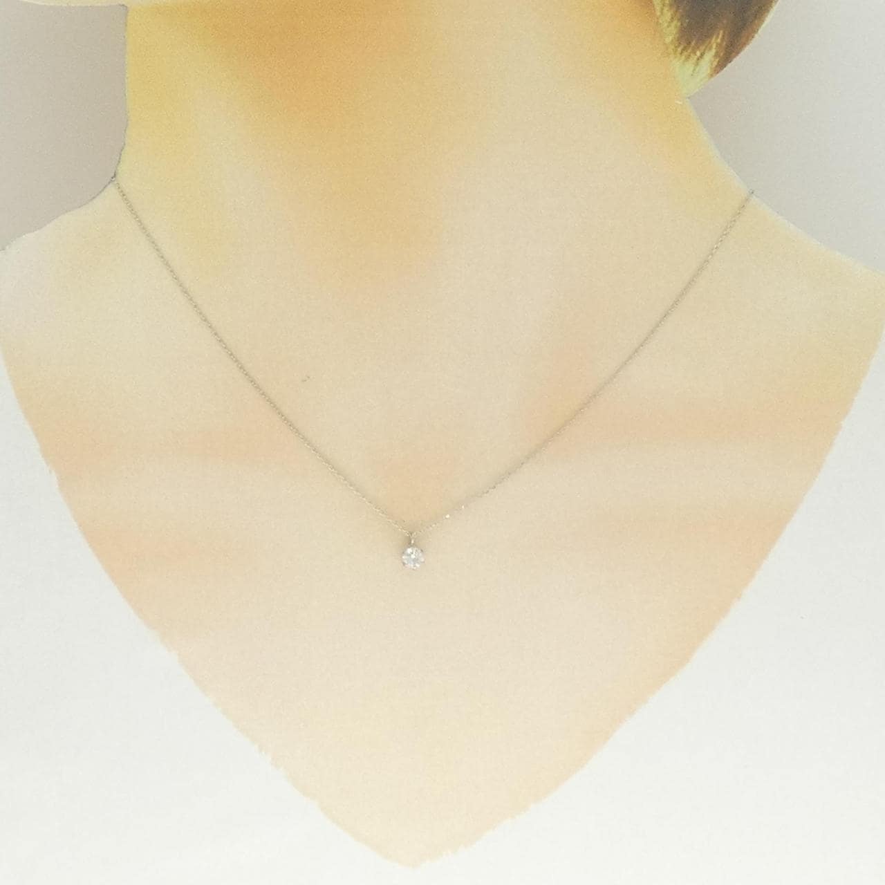 PT900/PT850ソリティア  ダイヤモンド ネックレス 0.2CT