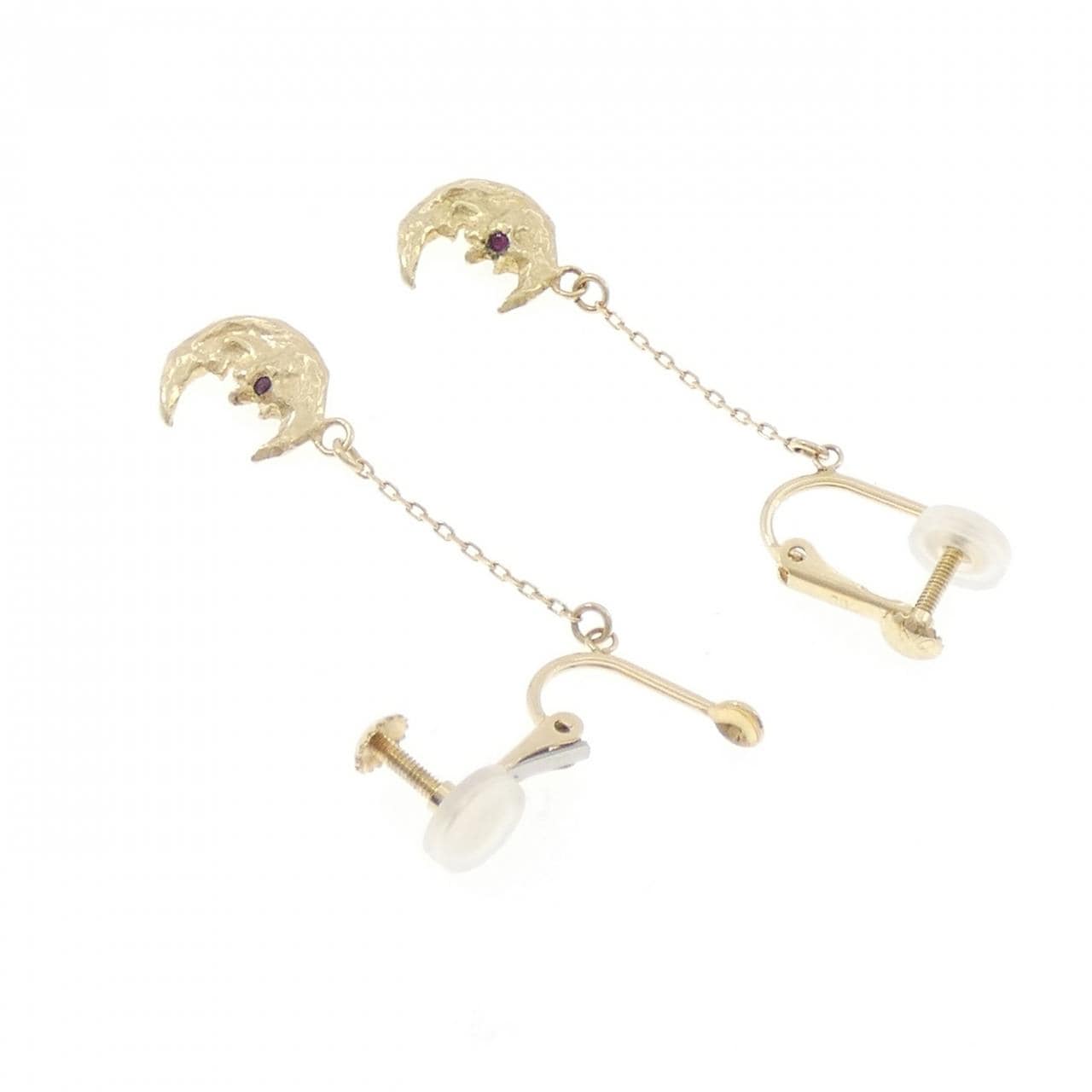 K10YG ムーン ルビー イヤリング