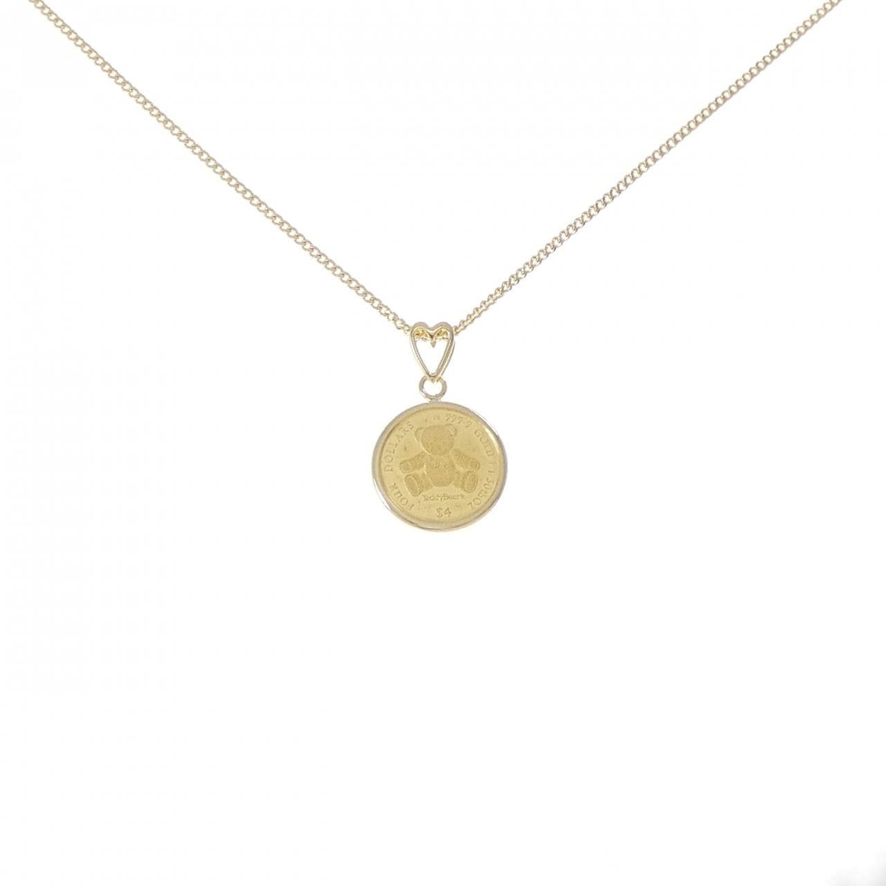 K18(枠)/K18YG コイン ネックレス