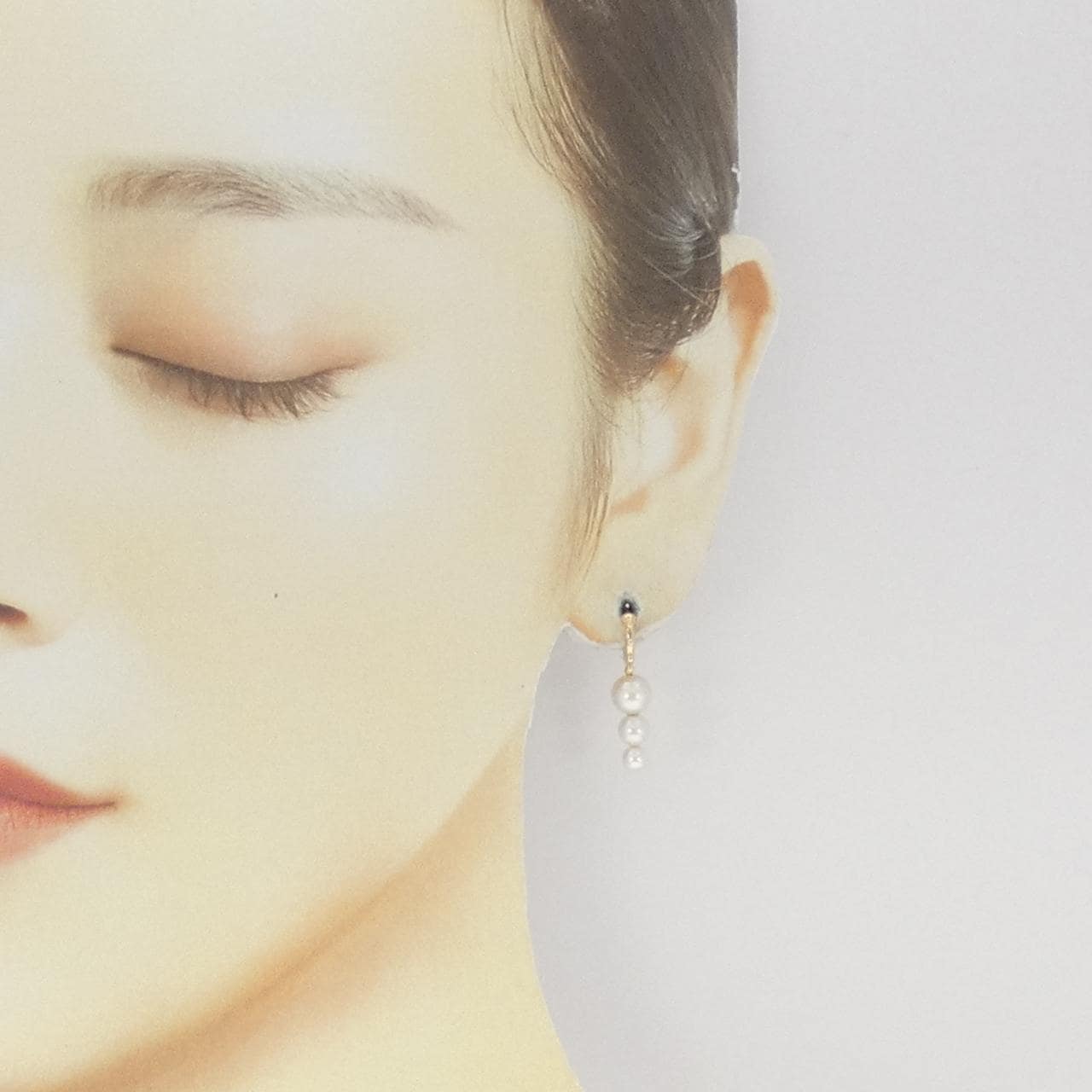 ヒロタカ パール ハギー フープ ピアス 片耳