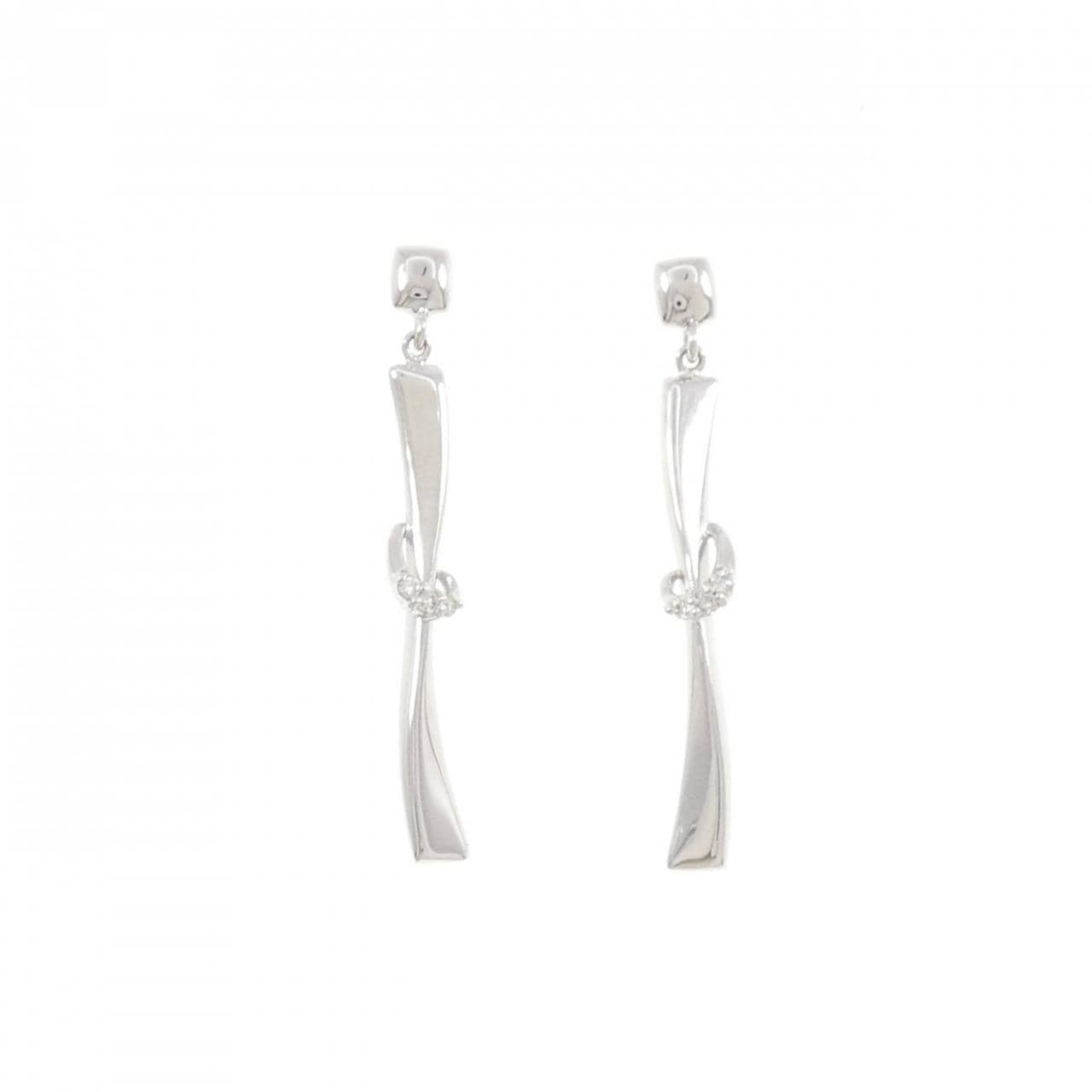 K18WG ダイヤモンド ピアス 0.06CT