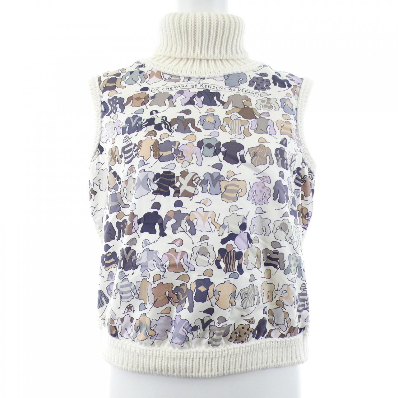 【ヴィンテージ】エルメス HERMES LES CHEVAUX SE RENDENT AU DEPART ツイルレーヌ. ベスト