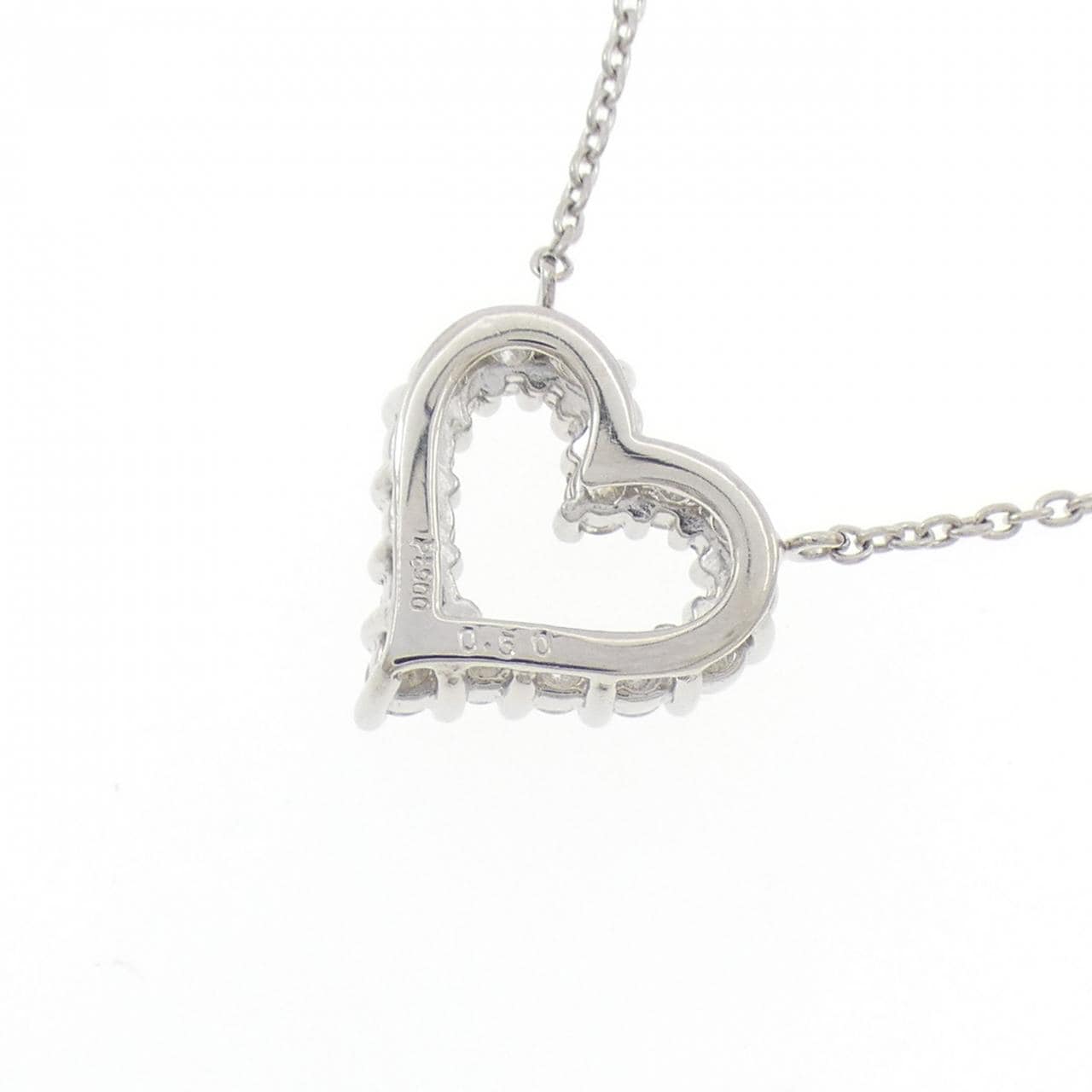 PT900/PT850 ハート ダイヤモンド ネックレス 0.50CT