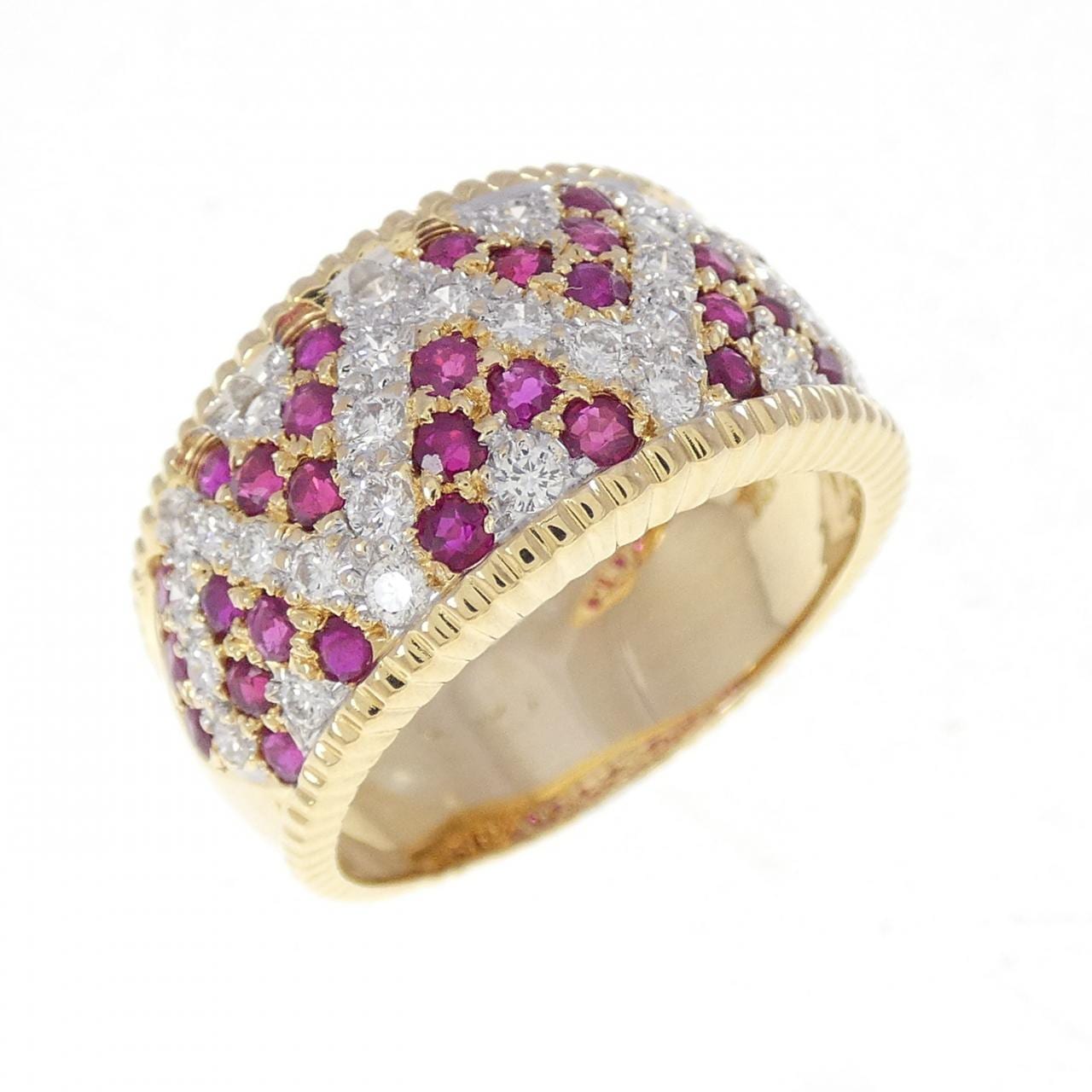 750YG/750WG ルビー リング 1.35CT