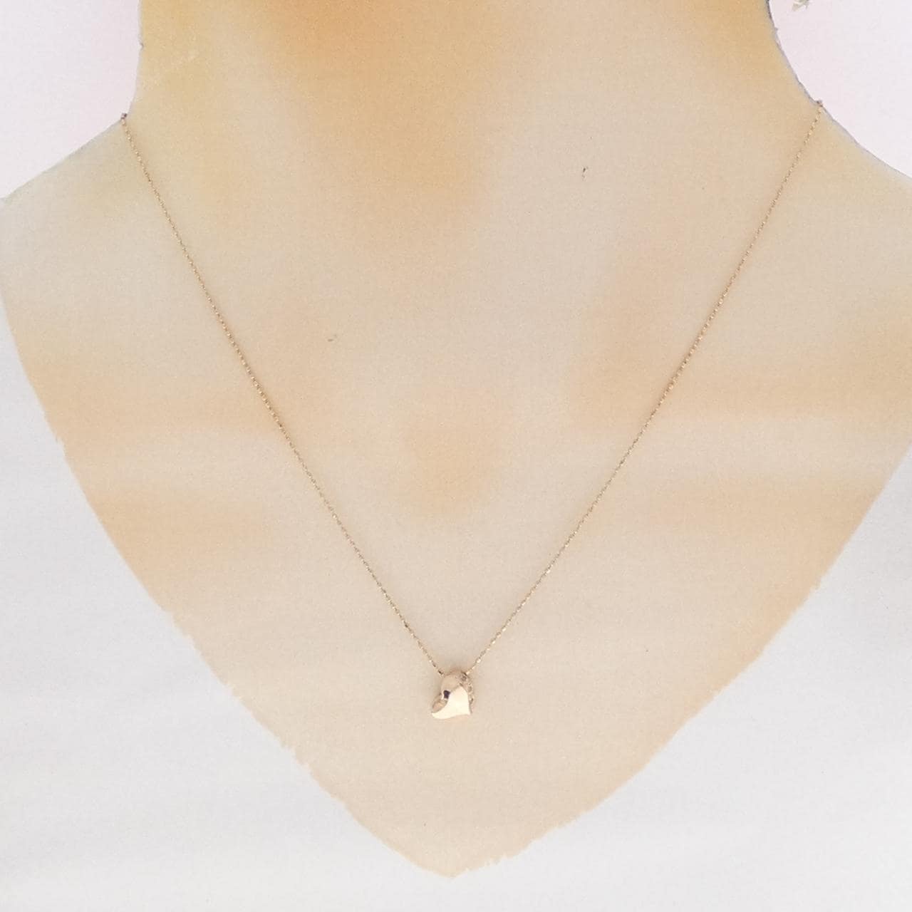 K10PG ハート ダイヤモンド ネックレス 0.02CT