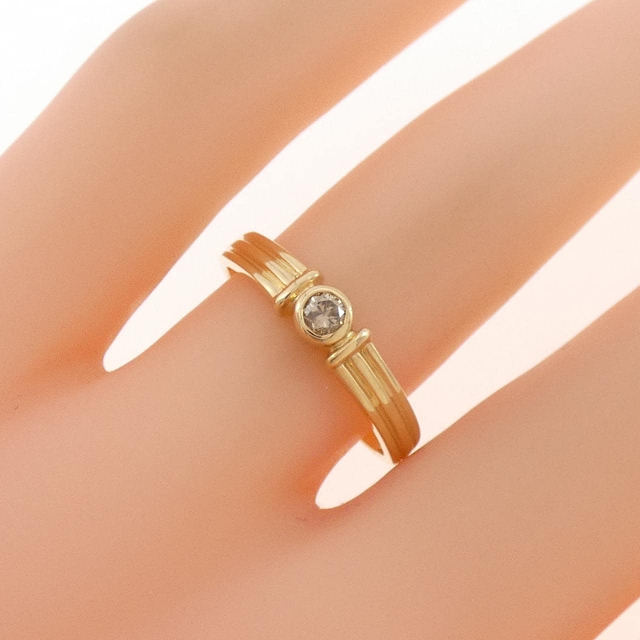 K18YG ダイヤモンド リング 0.09CT