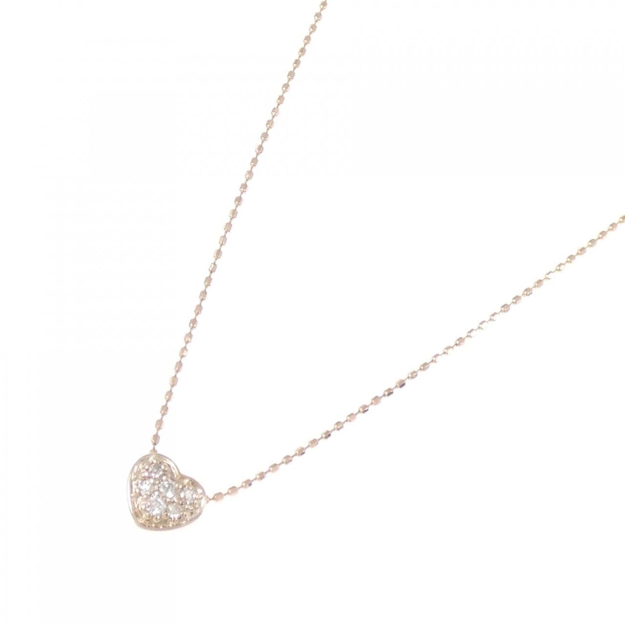 K10PG ハート ダイヤモンド ネックレス 0.06CT