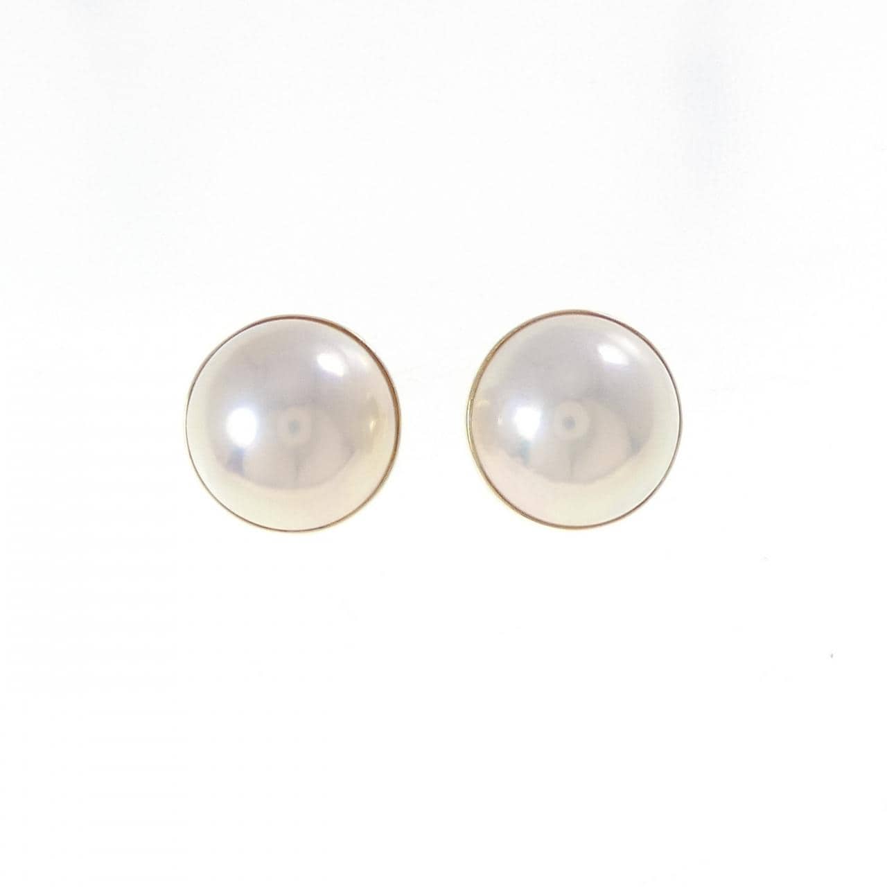 K18YG Mabe pearl earrings