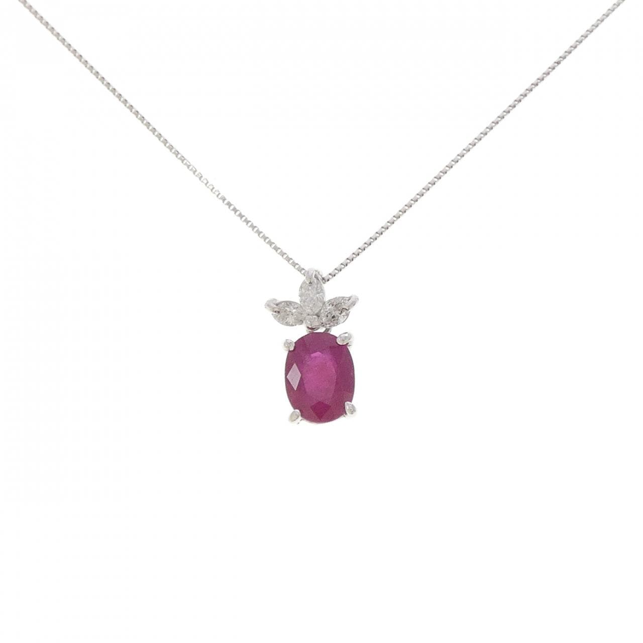 PT900/PT850 ルビー ネックレス 1.47CT
