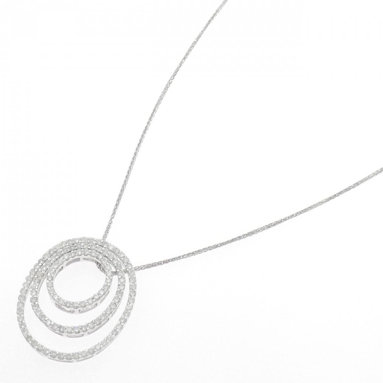750WG/PT900 ダイヤモンド ネックレス 1.87CT
