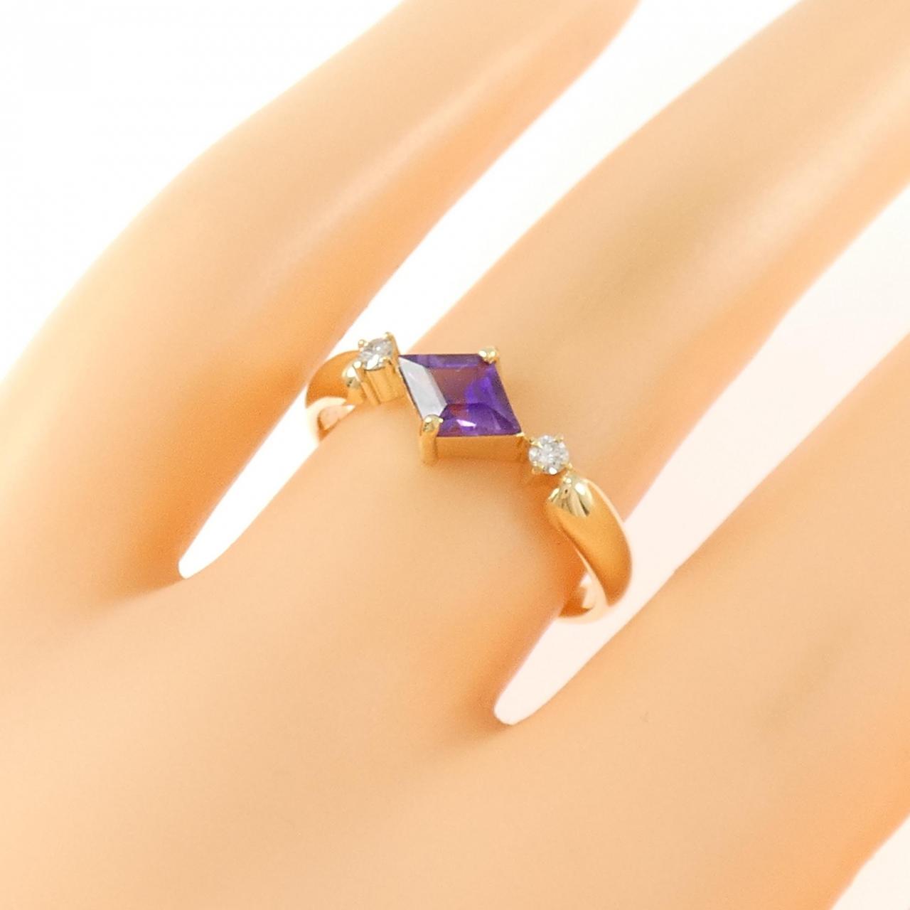 K18YG アメジスト リング 0.4CT