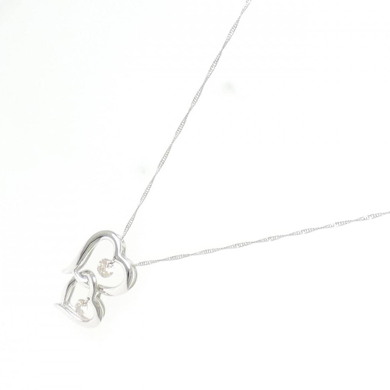 K18WG ハート ダイヤモンド ネックレス 0.30CT