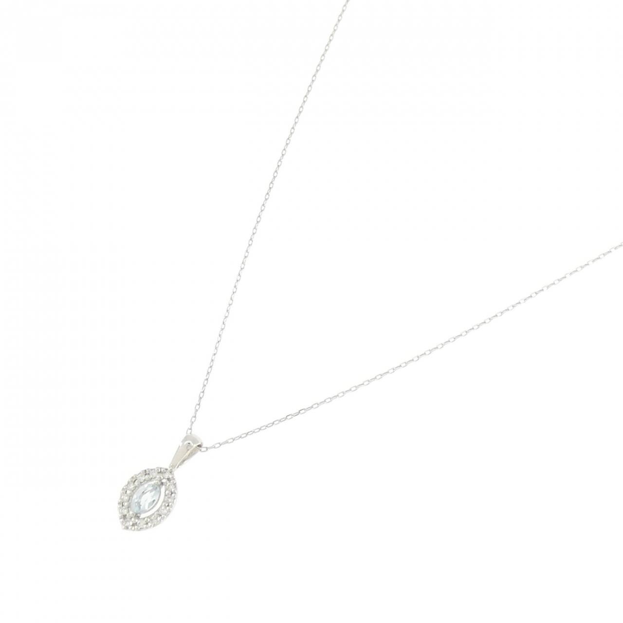 PT900/PT850 ブルートパーズ ネックレス 0.16CT