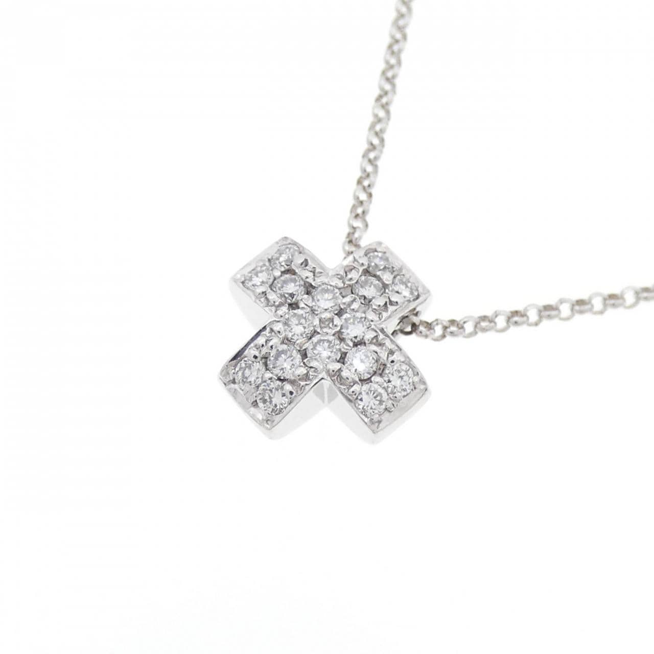 K18WG ダイヤモンド ネックレス 0.16CT