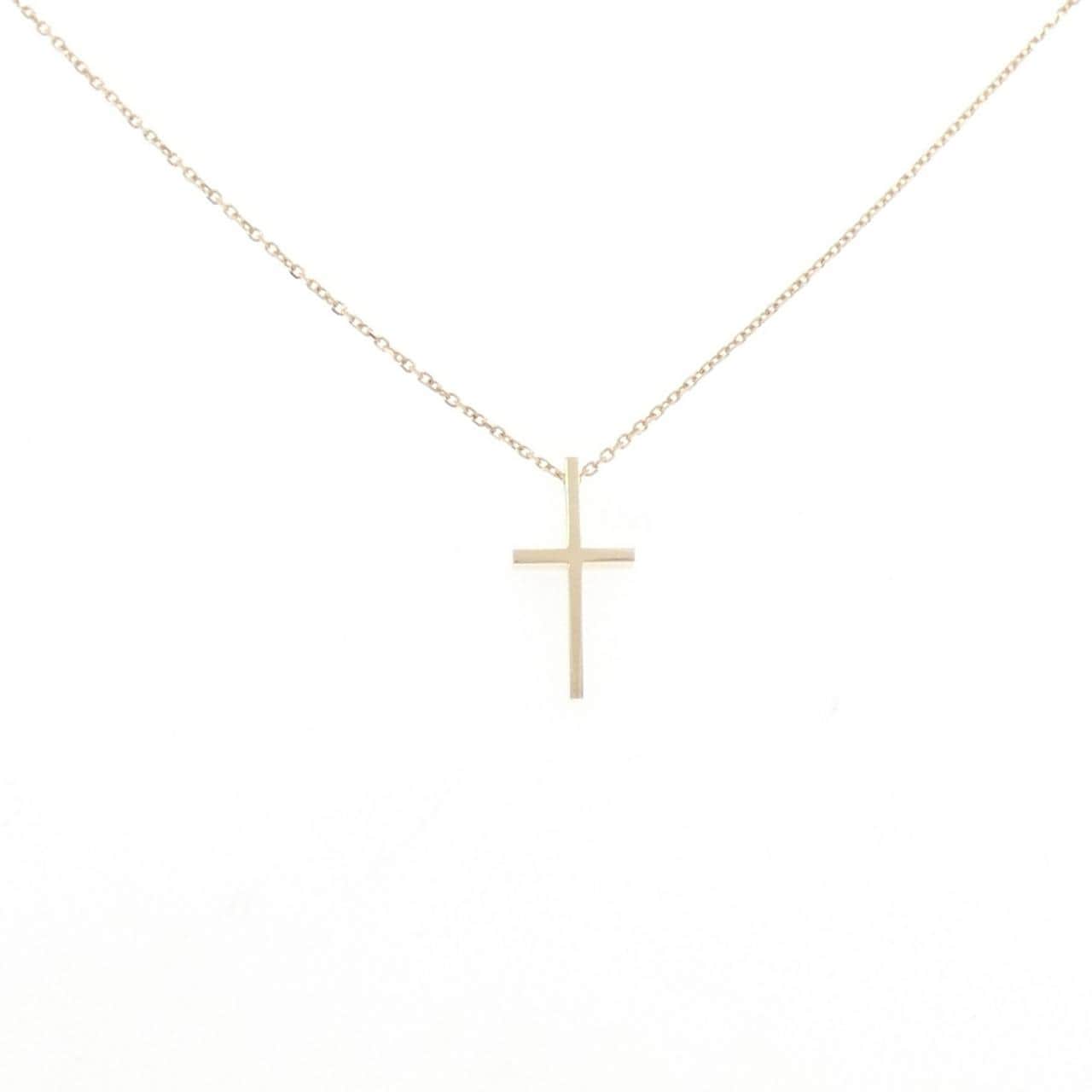 4゜C K10YG クロス ネックレス