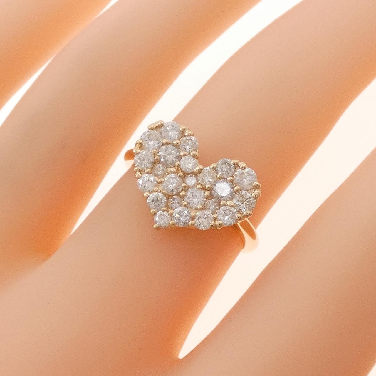 K14PG ハート ダイヤモンド リング 1.00CT