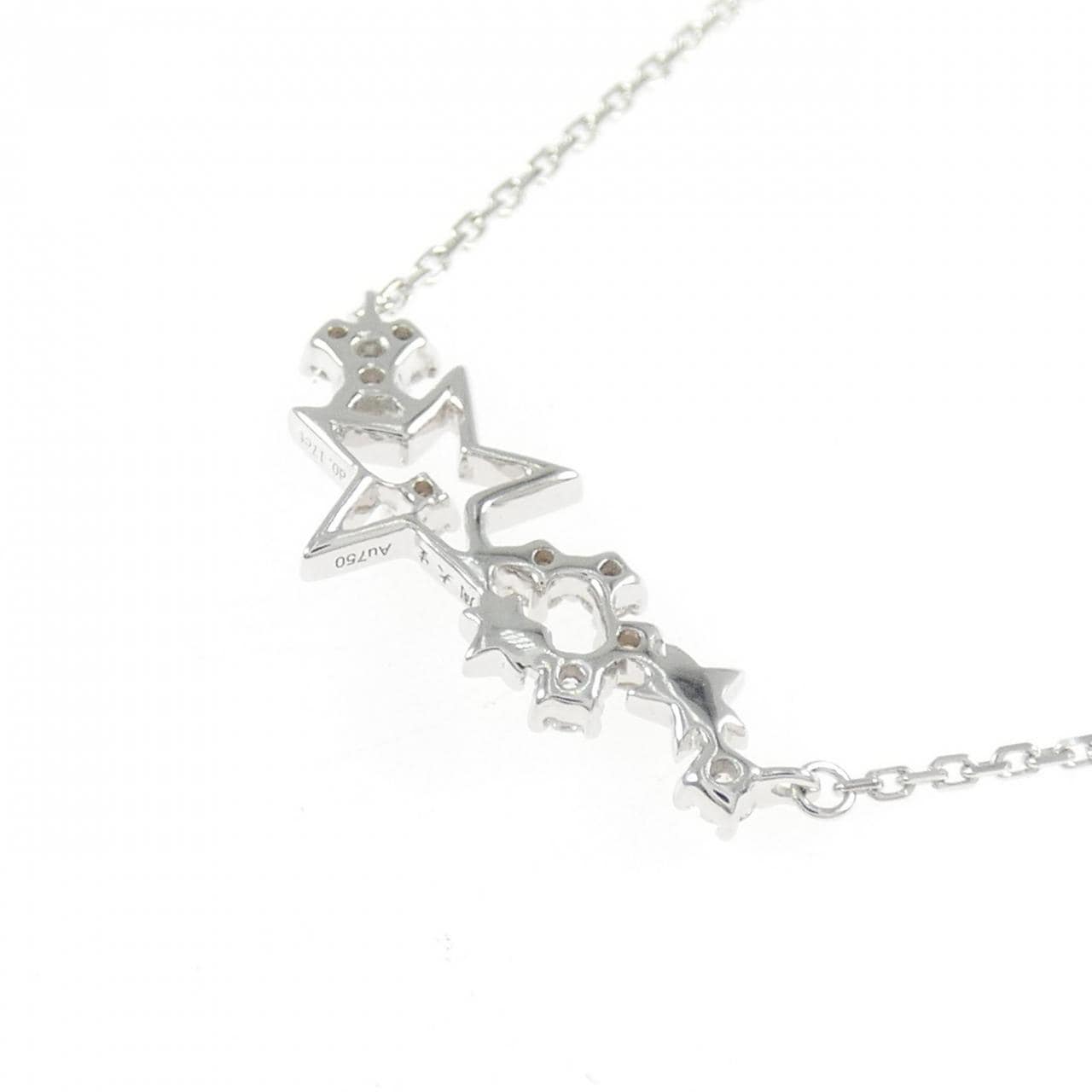 750WG スター ダイヤモンド ネックレス 0.17CT