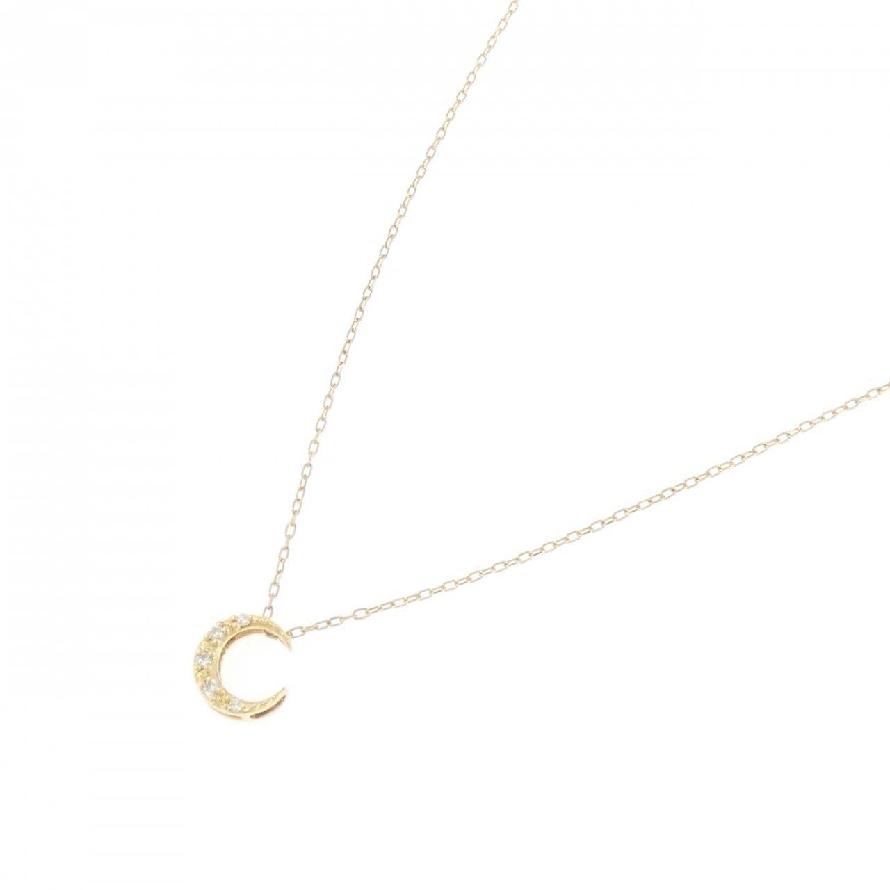 K18YG ムーン ダイヤモンド ネックレス 0.04CT