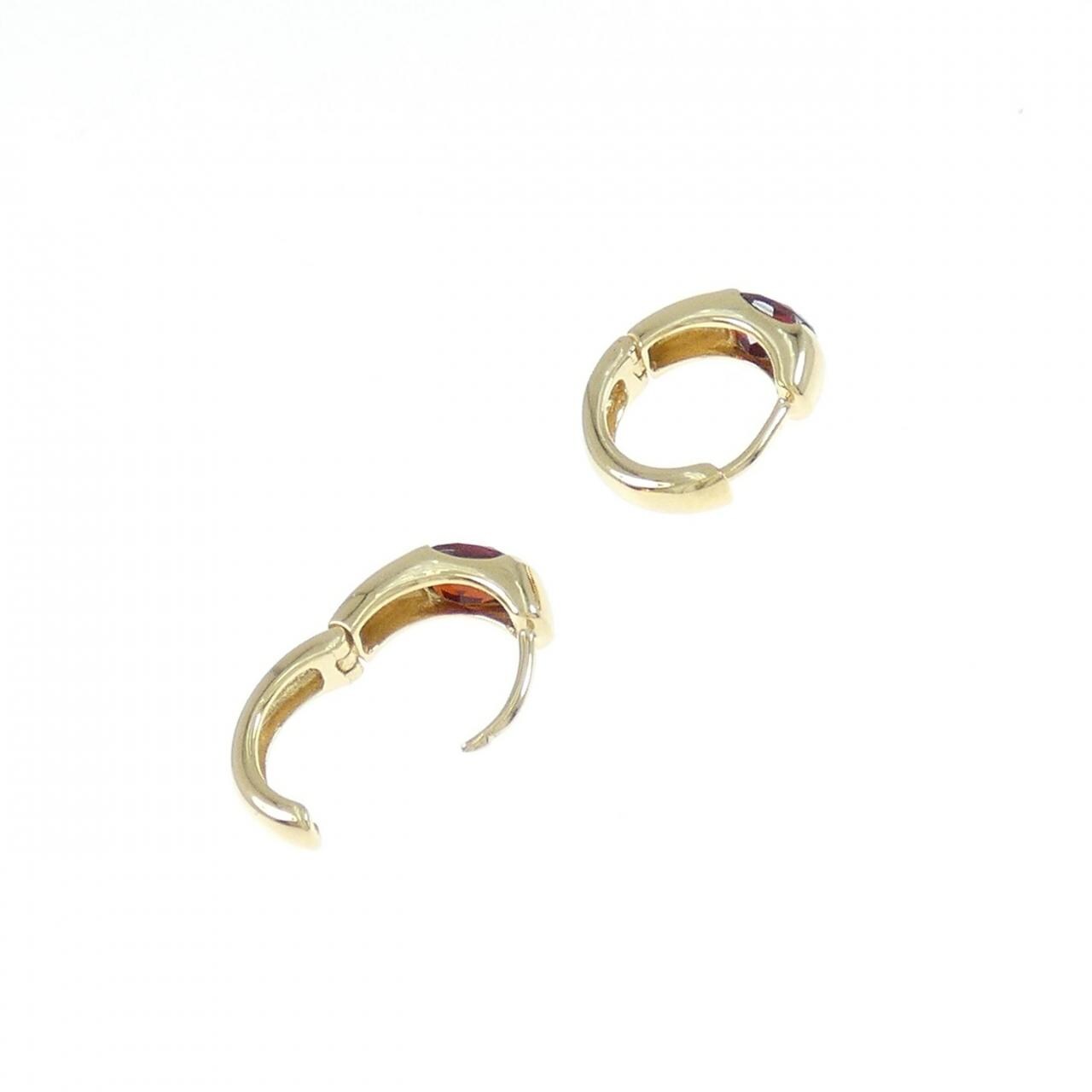 K18YG Garnet earrings
