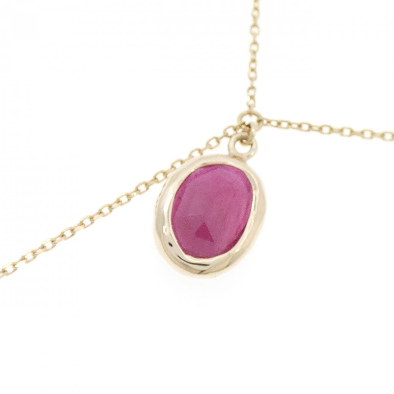 K10YG クロス ルビー ネックレス